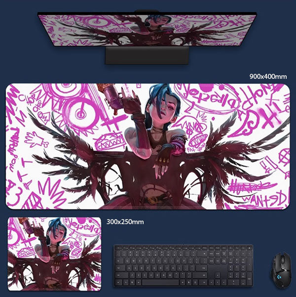 League of Legends Arcane Jinx Inner Thoughts Mouse Pad