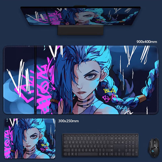 League of Legends Arcane Jinx Cel-Shading Mouse Pad