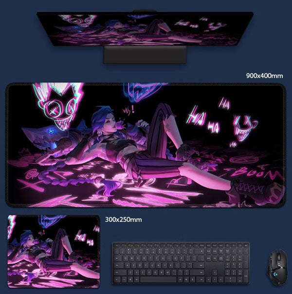 League of Legends Arcane Jinx Trippy Mouse Pad