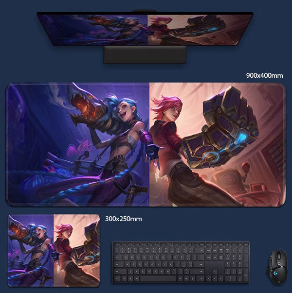 League of Legends Arcane Jinx and Vi Mouse Pad