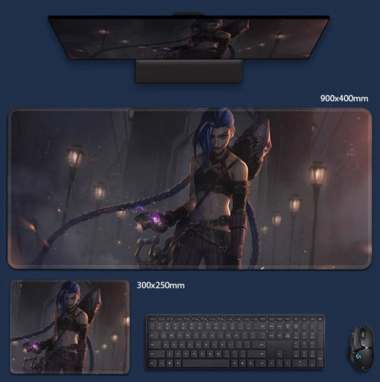 League of Legends Arcane Jinx Bridge Fight Mouse Pad